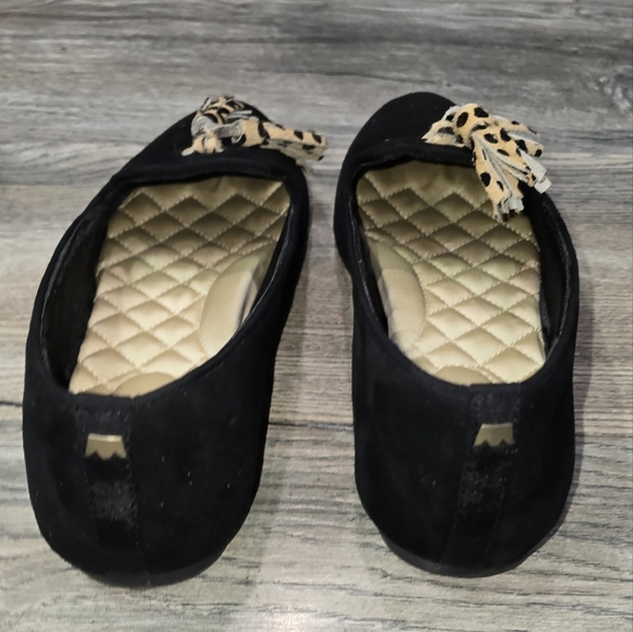 Birdies Flats Shoes Loafers The Blackbird Black Suede Cheetah Tassel 6.5 - Picture 6 of 9